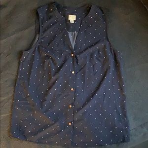 Navy blue polka dot tanktop